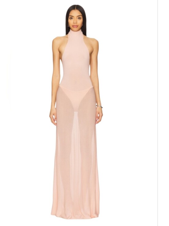 NBD Dresses & Skirts - NBD Revolve Fleur Peach Halter Maxi Dress